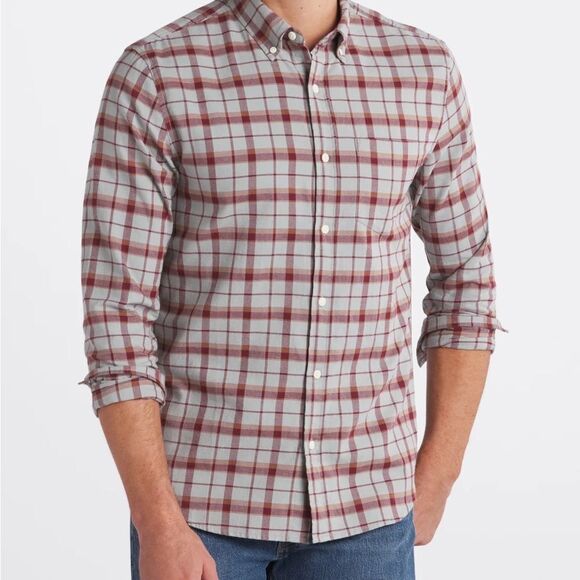 Hawker Rye Elemental Long Sleeve Oxford Shirt Burgundy M‎ STITCH FIX NWT - Picture 1 of 8